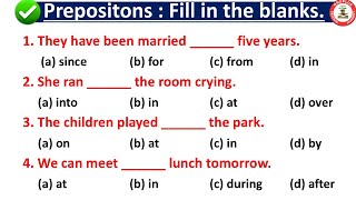 Fill in blanks questions 4  Fill in the blanks with appropriate preposition questions [upl. by Akli]