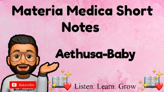 Aethusa  Baby MM short note series  Useful for revision before exams [upl. by Isle]