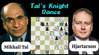 Tals Knight Dance Stunning 5Move Checkmate Against Hjartarson  Reykjavik 1987 [upl. by Marquita]