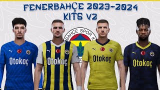 Fenerbahçe SK New Season Kits V2 20232024 PES 2021 Sider Forma Yaması pes2021 fenerbahçe kits [upl. by Lyrad]