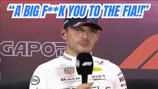 Max Verstappen Showing Protest to FIA by Giving Cold Boring Annoying Answers to the press [upl. by Reyam]