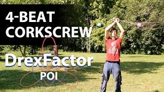 How to do 4beat Corkscrews for Poi 1minute tutorial [upl. by Greyson741]