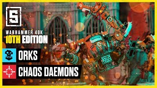 Orks vs Chaos Daemons  Warhammer 40k LIVE Battle Report [upl. by Jervis]