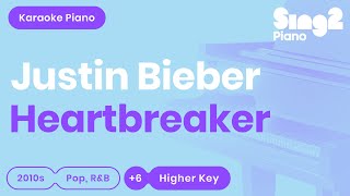 Justin Bieber  Heartbreaker Higher Key Karaoke Piano [upl. by Efren461]