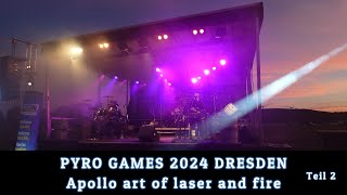 4K  Pyro Games 2024 Dresden Apollo art of laser and fire Lasershow  Teil 2 [upl. by Lowis]