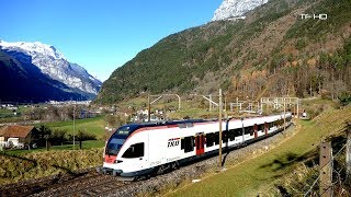 Züge auf der GotthardbahnWinter 2017Silenen Buchholz [upl. by Orlena125]