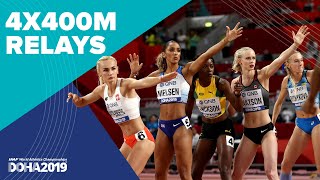 Mens and Womens 4x400m Relay Finals  World Athletics Championships Doha 2019 [upl. by Bigelow]