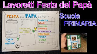 Lavoretti FESTA DEL PAPÀ Come realizzare a scuola PRIMARIA Tovaglietta e portafoto con il cartoncino [upl. by Arayt]