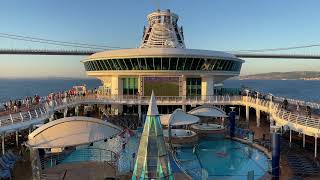 Royal Caribbean Voyager of the Seas goes under the 1915 Canakkale Koprusu Bridge [upl. by Allveta]