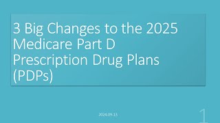 3 Big Changes to the 2025 Medicare Prescription Drug Plans PDPs  Generic [upl. by Schaeffer]