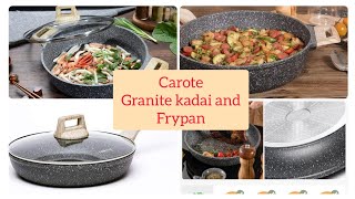 CAROTE granite coating Nonstick kadai and Fry Pan REVIEW  Best cookware [upl. by Birk878]