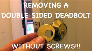 Removing a double keyed deadbolt without screws [upl. by Lacee]