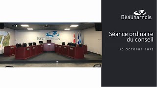 Ville de Beauharnois  Séance ordinaire du 10 octobre 2023 [upl. by Adaurd]