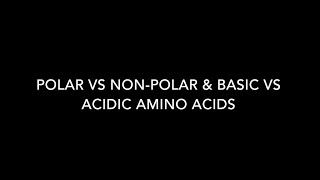 Polar vs Nonpolar and Basic vs Acidic Amino Acids [upl. by Lieberman174]