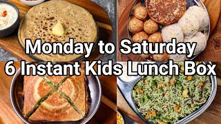 Monday 2 Saturday Kids Tiffin Box Recipes  Easy amp Instant Recipes  Simple Kids Lunch Box Recipes [upl. by Anirbas]