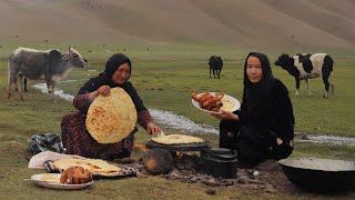 Shepherd Mother Cooking Shepherd food in the nature  Village life in Afghanistan [upl. by Lepper]