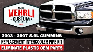 WCFab 20032007 5 9L Cummins 3quot Replacement Intercooler Pipe Kit [upl. by Eanil]