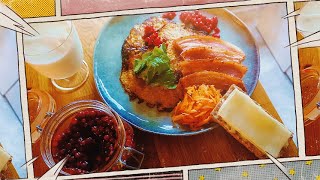 Swedish Raggmunk Potato Pancake with Fried Pork and Lingonberries [upl. by Akissej42]