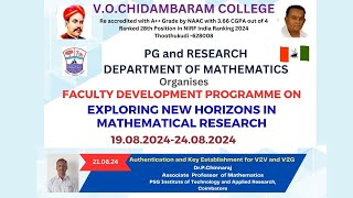 FACULTY DEVELOPMENT PROGRAMME ON EXPLORING NEW HORIZONS IN MATHEMATICAL RESEARCH  21082024 [upl. by Ernaline]