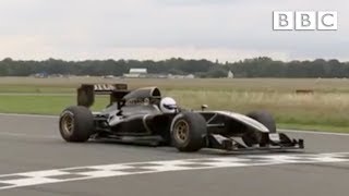 The Stig takes the F1style Lotus round the track  Top Gear  BBC [upl. by Dierolf845]