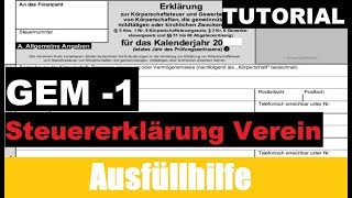 Gem  1 Ausfüllhilfe  Steuererklärung Verein  Tutorial  Erklärung [upl. by Rudman973]