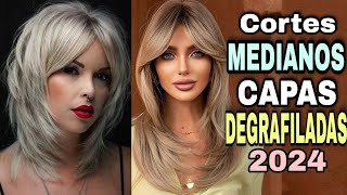 TENDENCIA CABELLO 2025✂️ Cortes MEDIANOS con CAPAS y DEGRAFILADOS para Dar Movimiento a toda edad [upl. by Zsolway203]