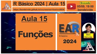 R Básico 2024  Aula 15  Funções [upl. by Raines]