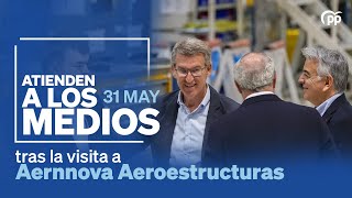 Feijóo y Javier de Andrés atiende a los medios tras la visita a Aernnova Aeroestructuras [upl. by Oriel990]