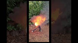 Second fire burn as a new stunt performer—learning every step StuntTraining FireBurn zombierun [upl. by Baseler]