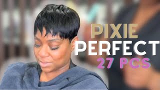 How to Achieve a Stunning Pixie Cut Quick Weave with Sensationnel 28pcs [upl. by Lertnom747]