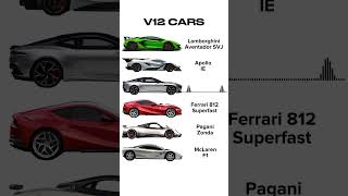 Best Sounding V12 Supercars 🥵🔥 aventadorsvj apolloie dbssuperleggera 812superfast paganizonda [upl. by Dorrehs]