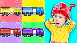 Where Is My Car Song Five Little FIRE TRUCKS  Funny Kids Songs by Wolfoo Family Song [upl. by Sharona]