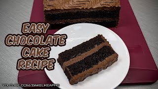 Easy Super Moist Chocolate Cake Recipe [upl. by Olyhs]