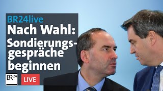 Nach der Bayernwahl  Sondierungsgespräche und Personalfragen  BR24live [upl. by Nnainot]