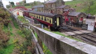 Steam train coming into Goathland Station [upl. by Arekat]