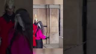 British police stop American tourists from harassing the royal guard in London [upl. by Dietz]