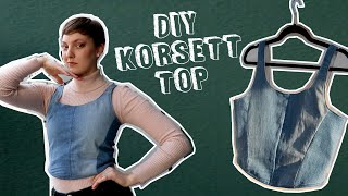 Jeans Upcycling CorsettTop aus alter Hose selbst gemacht👖 [upl. by Acireh]