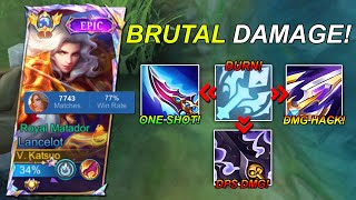 GLOBAL LANCELOT BEST ONE SHOT BUILD 2024 FOR SQUISHY ENEMIES 🔥  Crazy Damage 🤪 [upl. by Wenona]