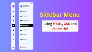 Sidebar Menu in HTML CSS amp JavaScript  Vertical Menu bar [upl. by Ailimat]