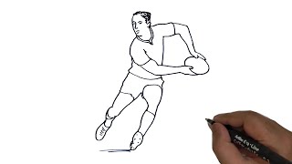 How to draw a Rugby Player easy [upl. by Arihppas]