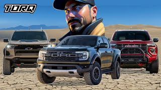 Duel de Pickups OffRoad  Chevrolet Colorado ZR2 vs GMC Canyon AT4X vs Ford Ranger Raptor [upl. by Eldrid]