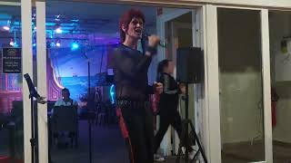 Blackpool Karaoke talent hunt Adrian tribute to early Bowie Laughing Gnome [upl. by Thatch]