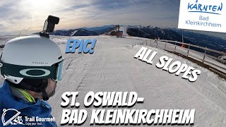 St Oswald Bad Kleinkirchheim sun skiing  All slopes stunning panorama nearly collided [upl. by Harte]