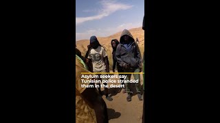 Asylum seekers and migrants say Tunisian police left them in desert  AJ shorts [upl. by Ynelram991]