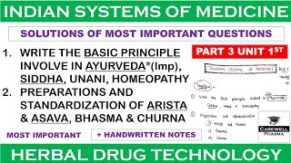 Indian Systems of Medicine  Ayurveda  Siddha  Arista Arava  P 3 U 1  Herbal Drug Technology [upl. by Toogood]