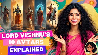 Ten Avatars Of Lord Vishnu  Dashavtars lordvishnu hindumyths indianmythology historyofindia [upl. by Ogir]