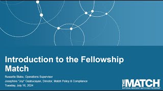 NRMP Hosts Introduction to the Fellowship Match Webinar for Programs and Institutions [upl. by Skippie101]