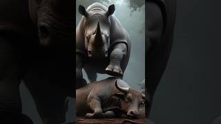 Rhinoceros vs animal bull vs goat vs wild boar animalbattle shrots [upl. by Aerdnu]