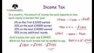 Income Tax  Corbettmaths [upl. by Aihsirt]