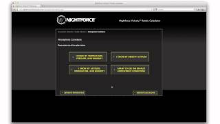 Nightforce  Velocity 1000 Reticle Selection using the Velocity Reticle Calculatormp4 [upl. by Peyter]